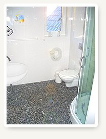 Badezimmer, mit Duche und Toilette!